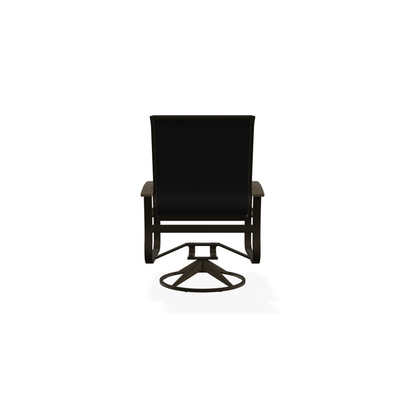 Belle Isle Outdoor Dining Armchair, Black 5D Sunbrella®, Beachwood P40, Textured Beachwood
