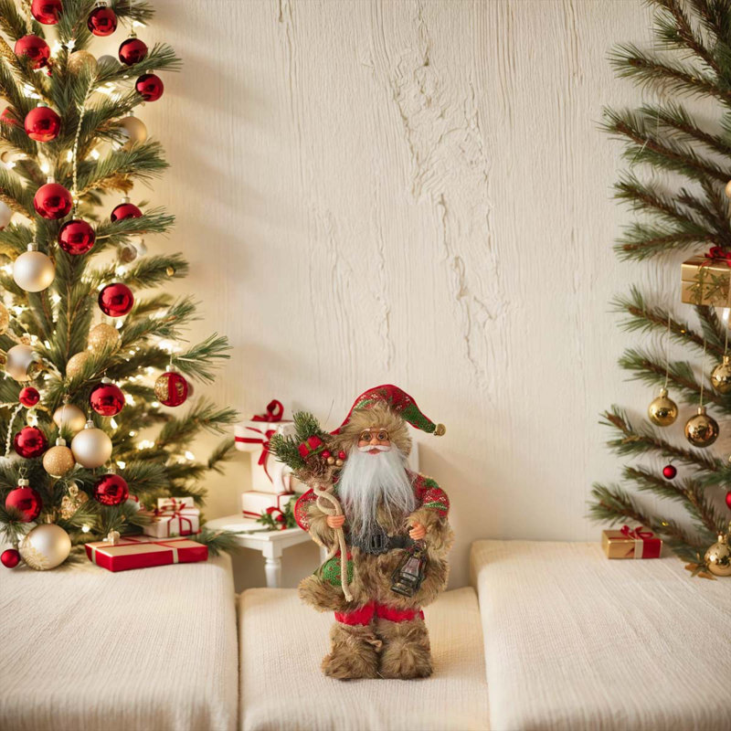 Christmas Red Santa Claus with Lantern, 11.8" H X 7.5" W X 4" D