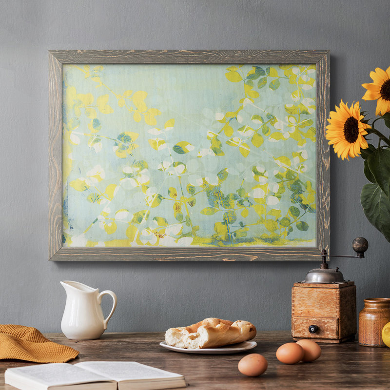 Lumière verte encadrée sur toile, H 26 po x l 38 po x P 1,5 po, Gris