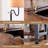 Rustic Brown Floor Lamp With Flip Top Side Table, USB Charging Ports, And 360° Rotatable Lampshade