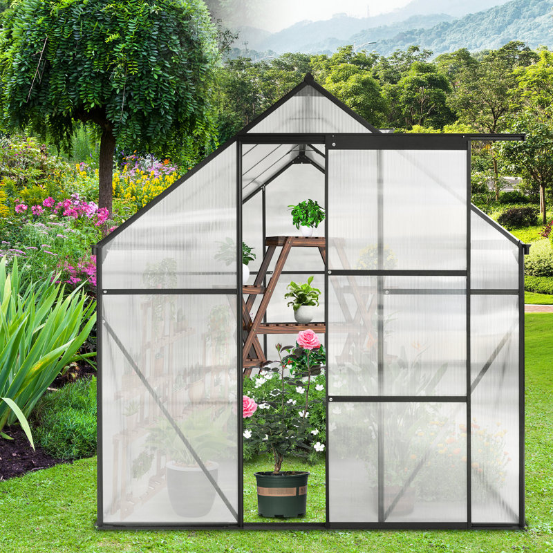 Heavy Duty Greenhouse With Drainage Gutter System For Outdoor Use Heavy-duty 4mm Polycarbonate Board And Door