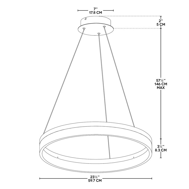 Luminaire suspendu géométrique à del unique/statement Farrell