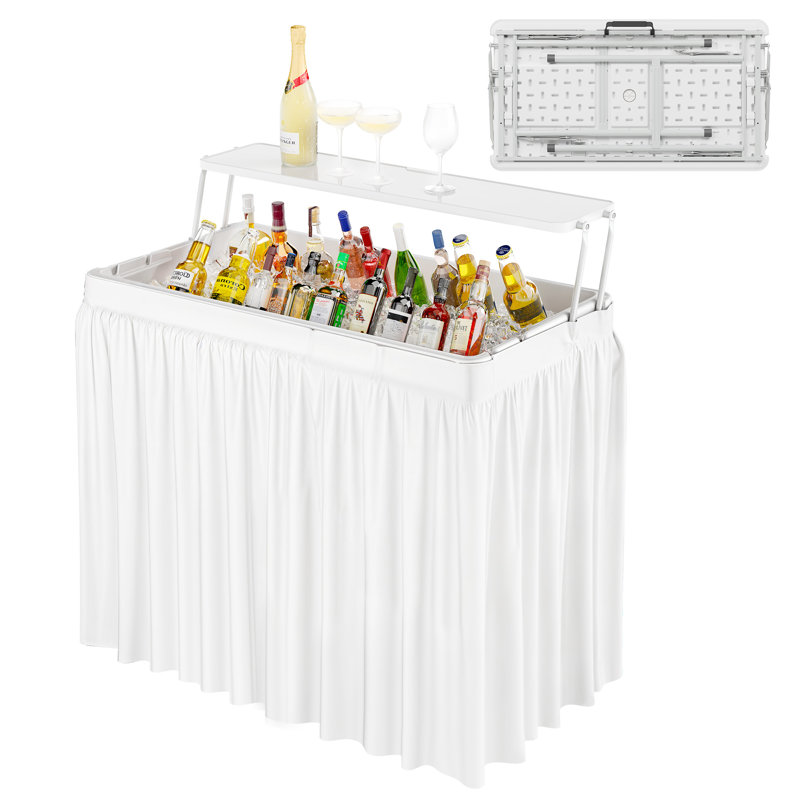 Table de glacière extérieure pliante, Blanc
