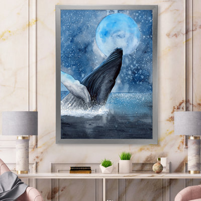 " Whale Emerging from the Ocean " Painting