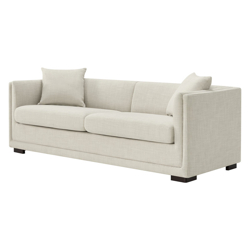 Elegant Upholstered Sofa With Solid Wood Legs
