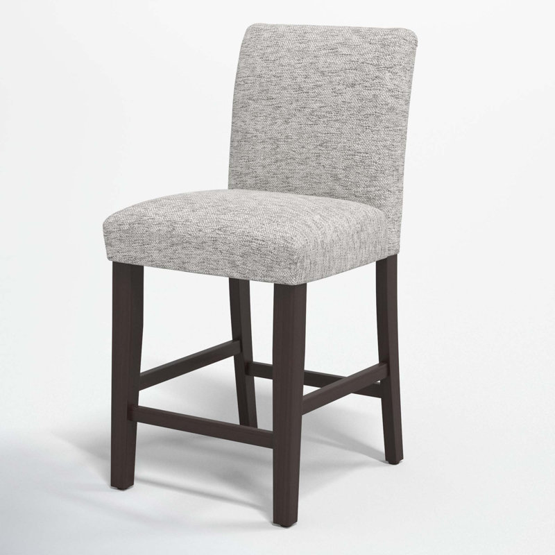 Hadrien Bar & Counter Stool, Counter Stool (26" Seat Height), Milsap Spray Sustain® Tweed, Black Wood