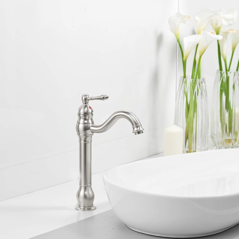 Waterfall Single Hole Single-Handle Vessel Bathroom Faucet, Brushed Nickel