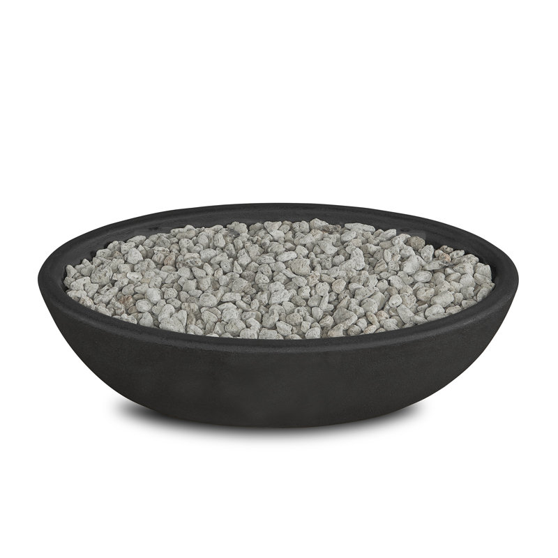 RIVERSIDE Oval Propane Fire Bowl by Real Flame, Shale, 15.25" H x 48.25" W x 28.25" D