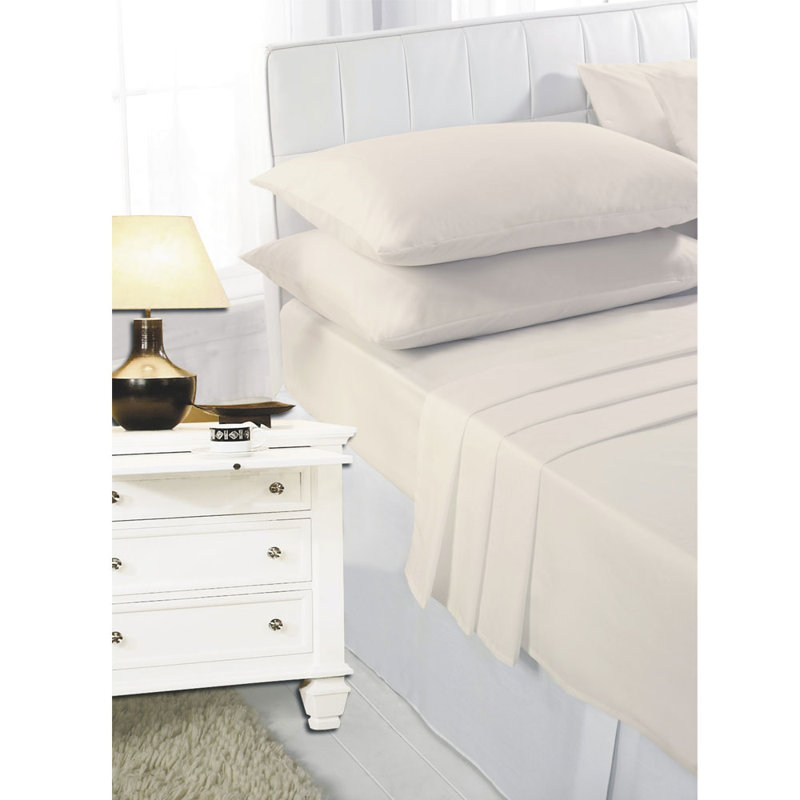 Solid Colour Duvet Cover Set with Pillowcases, White, Single - 1 Standard Pillowcase