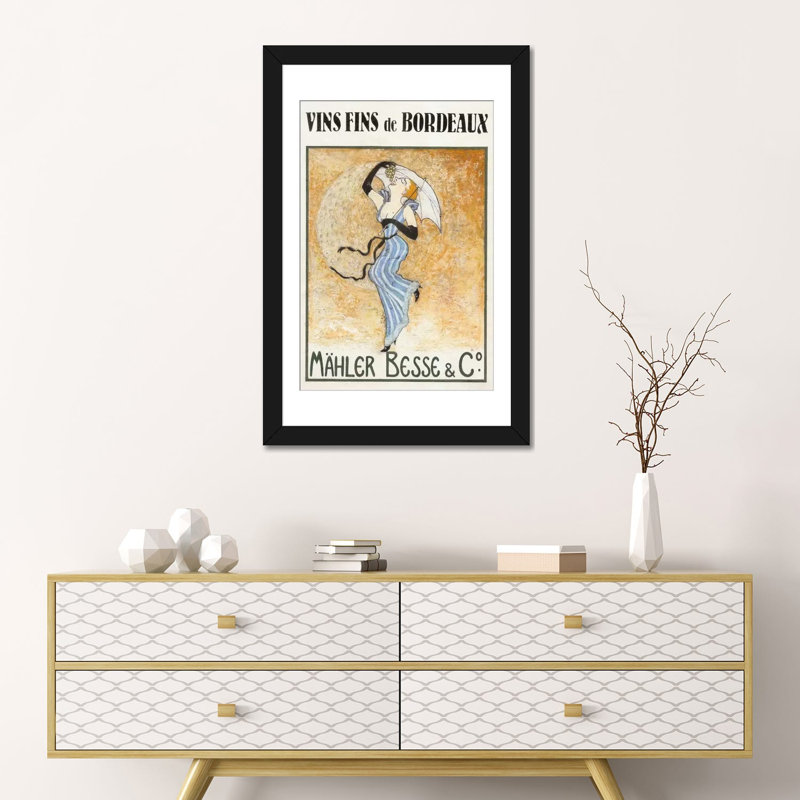 « loulou », affiche rétro sur toile, H 24 po x l 16 po x P 1 po, Papier d'art encadré noir, Blanc