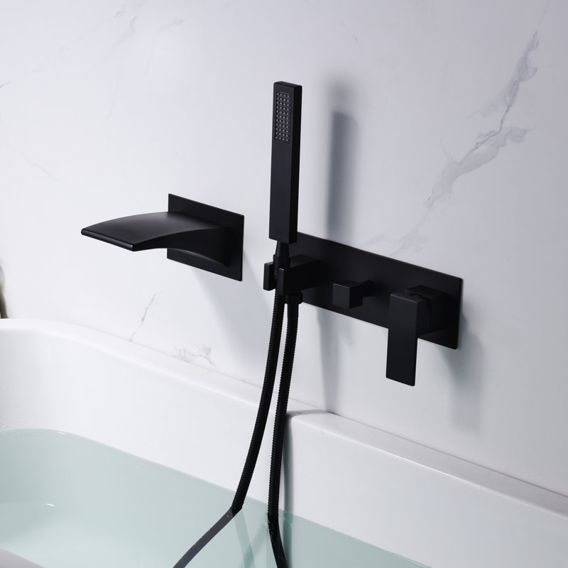 Robinet de baignoire mural, Noir mat