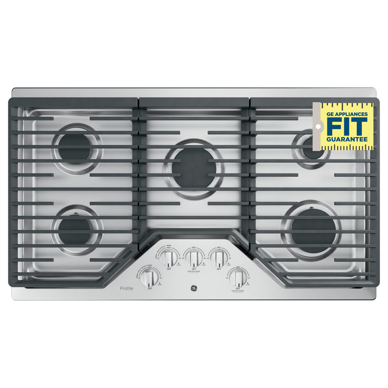 36" Gas Cooktop with 5 Burners, Stainless Steel