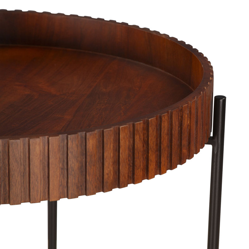 Halden Nesting Tray Tables In Matte Black, Brown