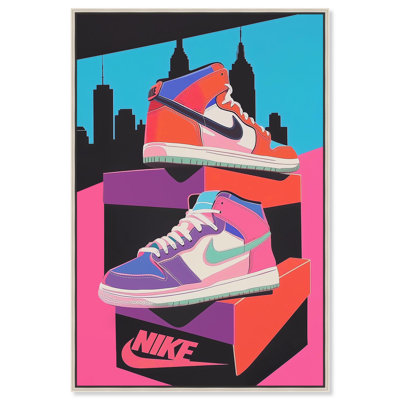 City Pop Sneakers Canvas Sneaker Wall Decor by Art Remedy