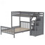 Lit mezzanine simple au-dessus d'un lit double avec escalier-185208924
