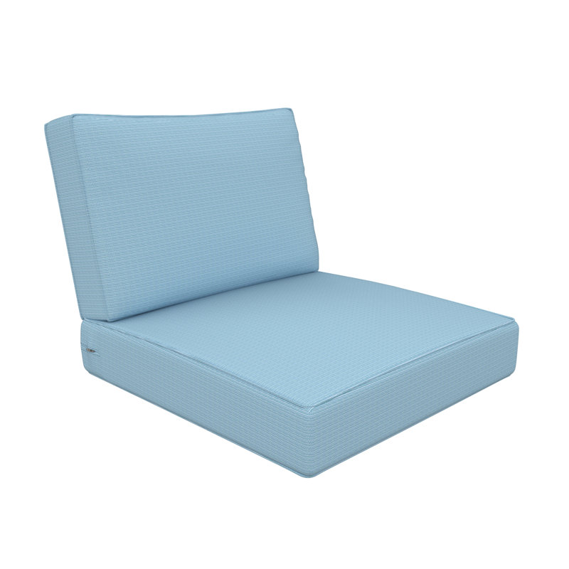 Outdoor Sunbrella Lounge Chair Cushion, Canvas Air Blue Sunbrella® Canvas