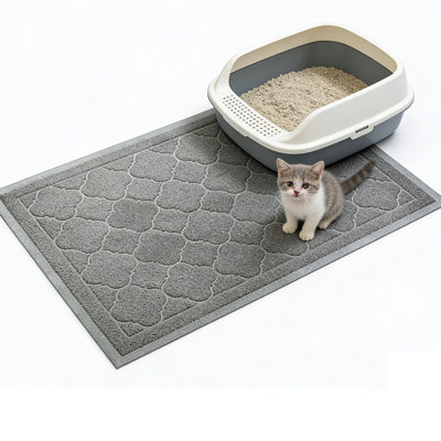 Cat Litter Mat Traps Litter From Litter Box Xl Size 47"X36" Durable Trapping Rug, Non-Slip And Waterproof, Easy To Clean