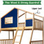 Lit superposé simple au-dessus d'un lit double en bois avec lit gigogne Treehouse-121422321