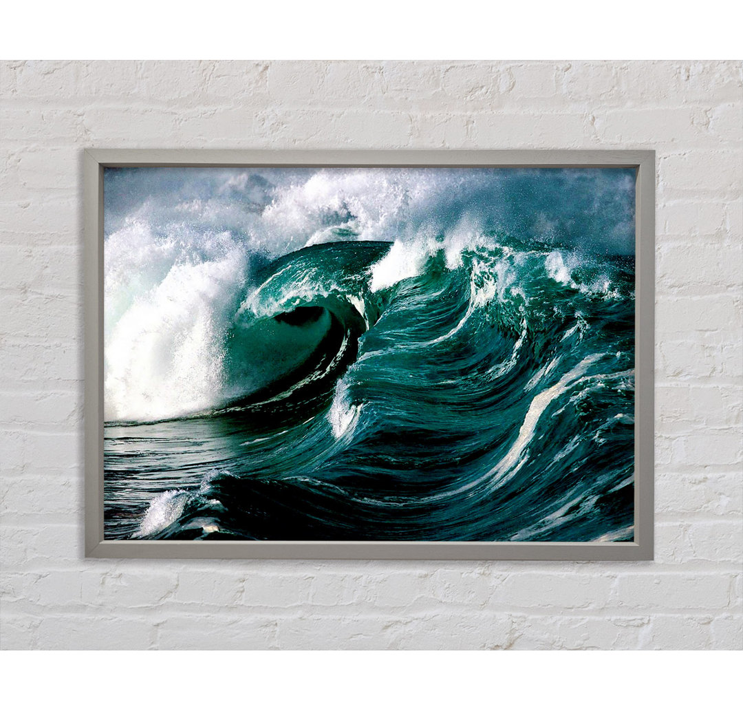 The Green Crashing Waves - Einzelne Bilderrahmen Kunstdrucke auf Leinwand