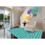 Tapis de zone turquoise en coton fait main à tissage plat Paolucci-23075813