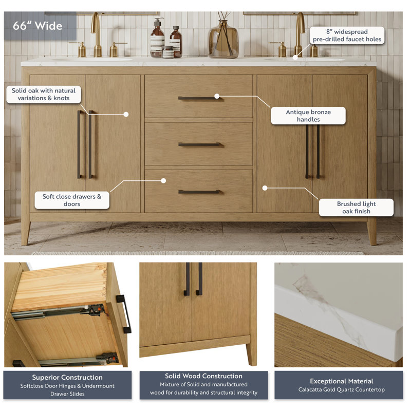 Alsup 66'' W Double Vanity