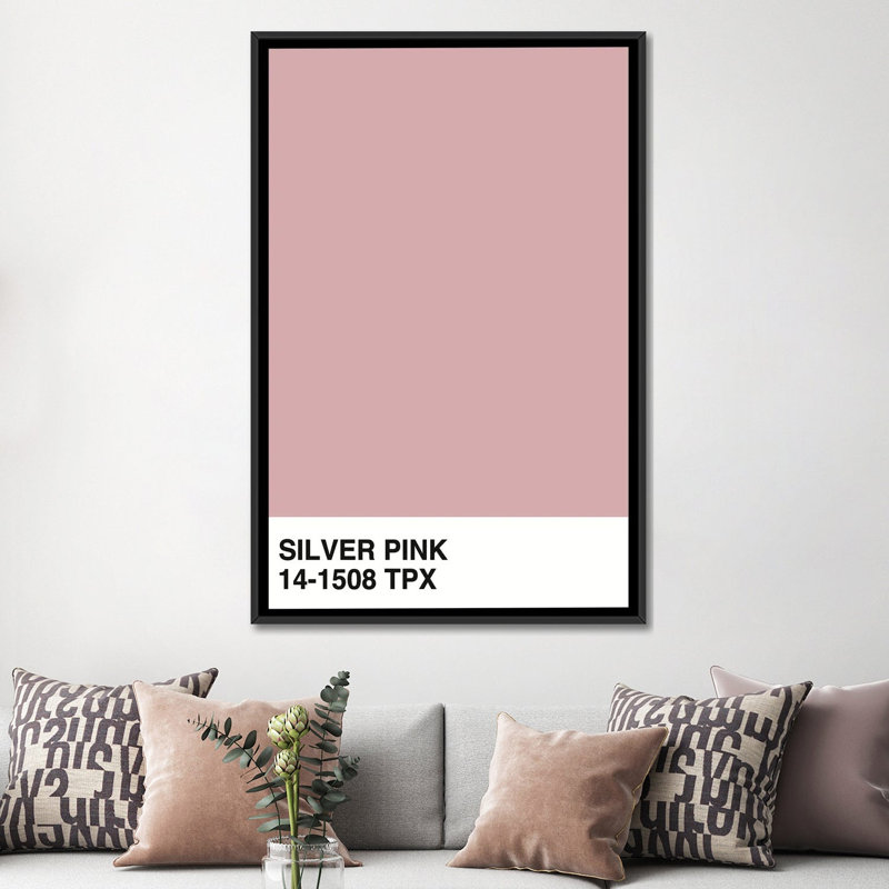 « argenté rose 14-1508 tpx », impression sur toile, H 26 po x l 18 po x P 1,5 po, Toile avec cadre noir, Pas de tapis