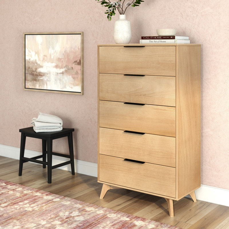 Commode 5 tiroirs Haven, Blond