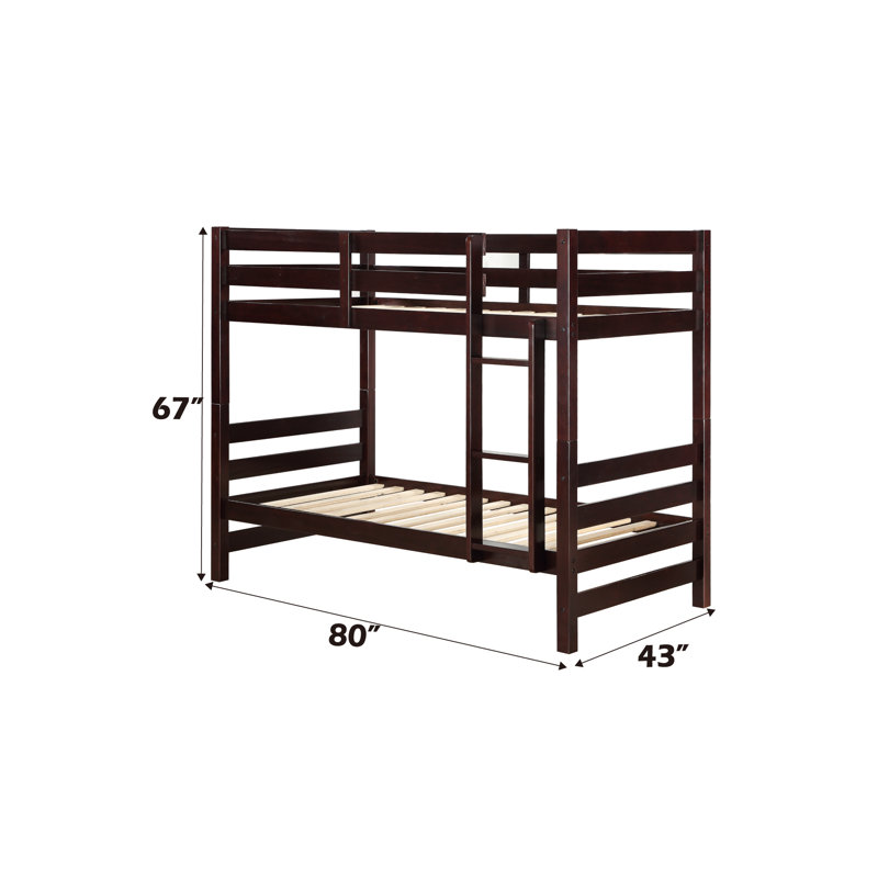 Ayton Twin over Twin Bunk Bed in White, Espresso