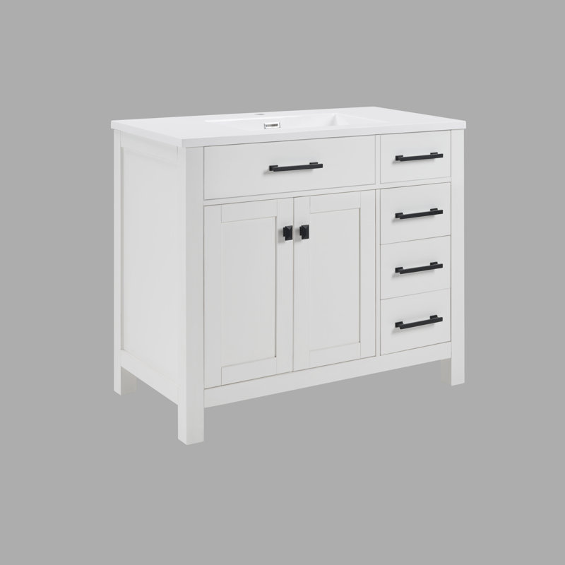 Meuble-lavabo simple 37 po Dinard avec 3 tiroirs et 2 portes
