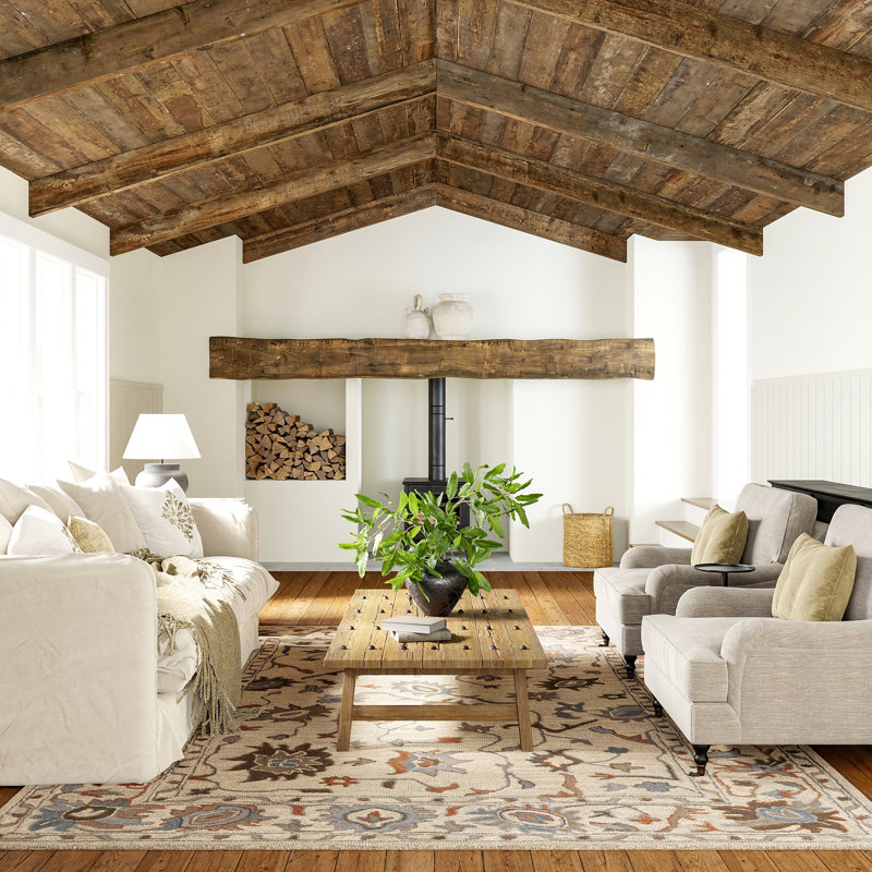 Woodland Bordered Wool Area Rug, Runner 2'8" x 8'