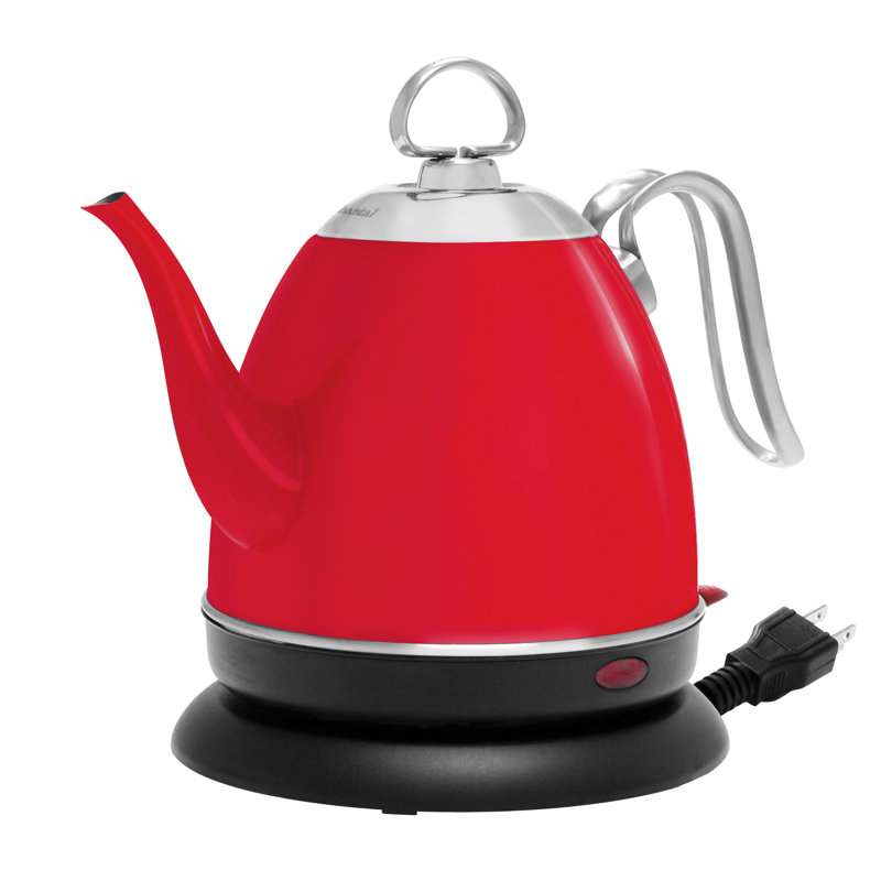 Chantal 1 qt. Stainless Steel Electric Tea Kettle, Chili Red