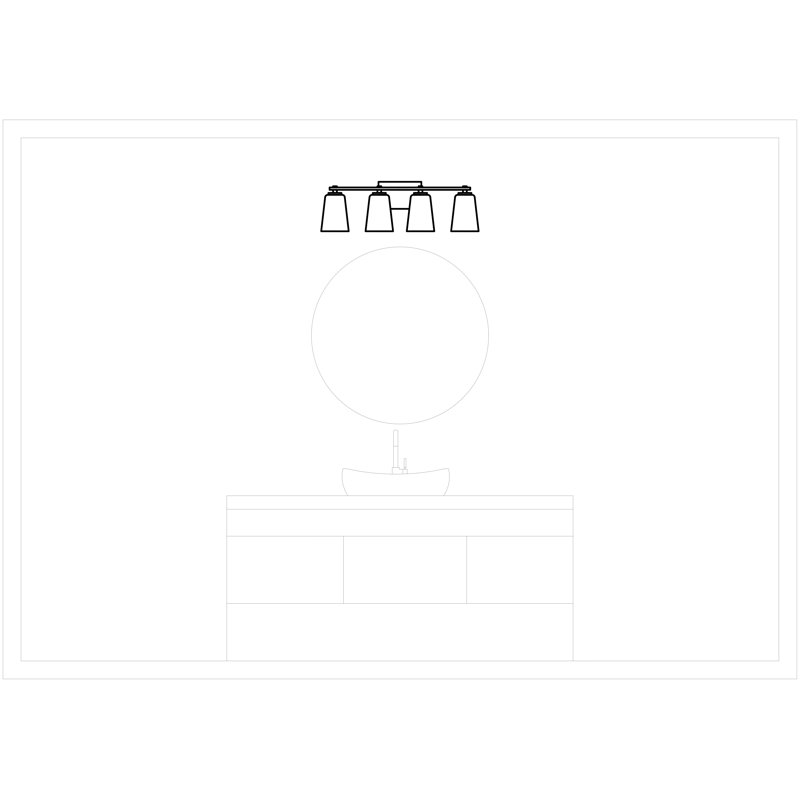 Noland 4 - Light Dimmable Vanity Light, Burnished Brass