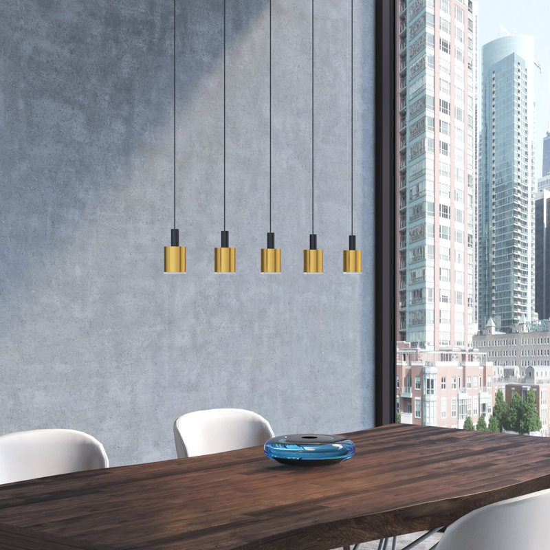 Essoura 5 - Light Kitchen Island Pendant, Black/Brass