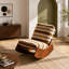 Fauteuil à bascule confortable en tissu avec cadre en bois massif pour de multiples usages