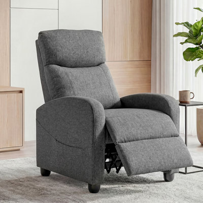 26.77'' Wide Recliner Chair, Ergonomic Adjustable Single Sofa, Thickened Padded Seat, Back and Foot Recline, Modern Home Theater Seating