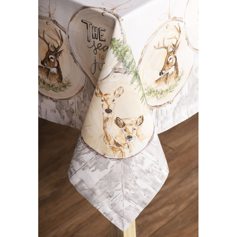 Floral 100% Cotton Square Christmas Tablecloth, Rectangle 72" x 54", Floral 1