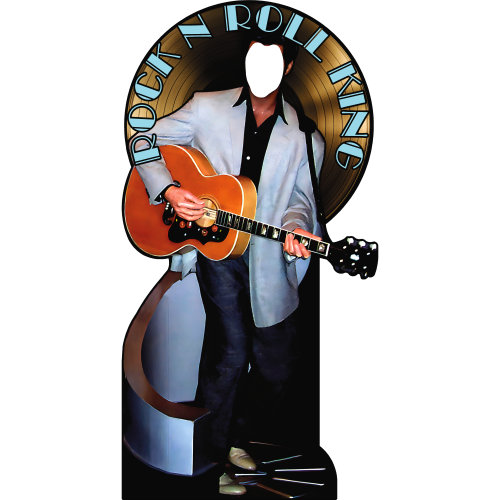 SS11237 King of Rock N Roll 1956, chien, chien, figure de cire, support en carton découpé debout