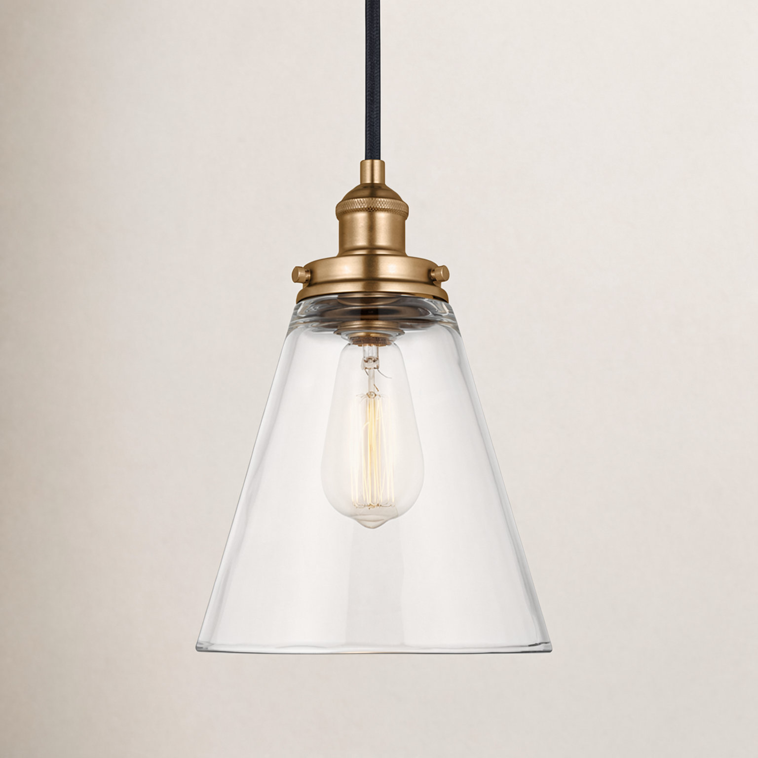 Topanga Dimmable 1 - Light Pendant, 11.62" H x 8.5" W x 8.5" D, Satin Brass