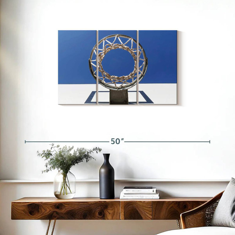 Sireci Under The Basketball Hoop, 20" H x 33" W