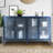 Westhampton 4-Door Tempered Glass Cabinet With 4 Glass Doors Adjustable Shelf And Feet Anti-Tip Dust-Free Fluted Glass-1793603012