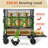 54" Double Decker Wagon Cart with Wheels Foldable, 550L Large Capacity Collapsible Wagon, 550LBS Load Heavy Duty Wagons Carts, Retractable Height & Extra Long Folding Beach Wagon-108685110