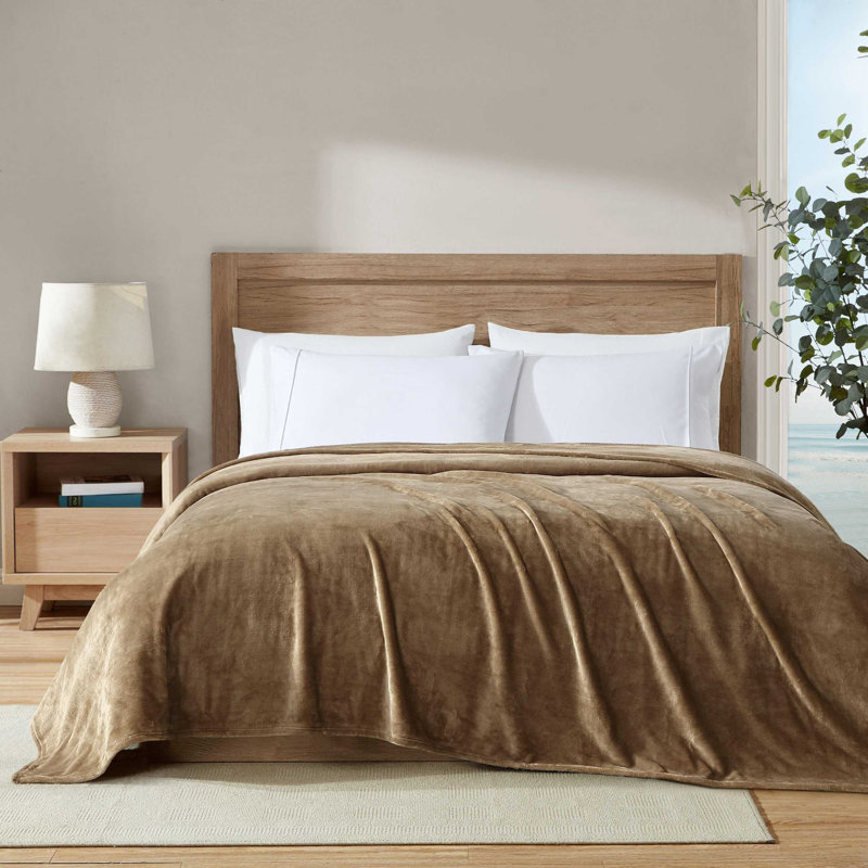 Couverture en molleton ultra doux Nautica, Grand lit, Brun
