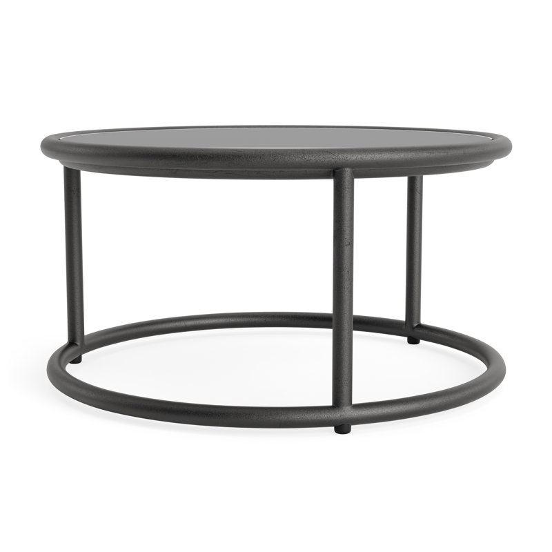 Walter Lamb Outdoor Round Side Table, Textured Pewter