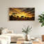 Tableau encadré « Coucher de soleil sur un éléphant » (1 pièce), 122 x 61 cm-1806363534