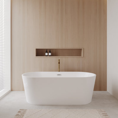 Carissa 67'' x 32'' Freestanding Soaking Acrylic Bathtub with Faucet