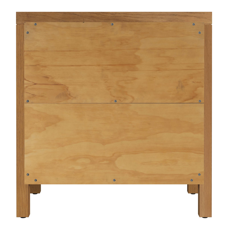 Nora 25 in. W Rectangular Wood 3 Drawer Nightstand, Natural