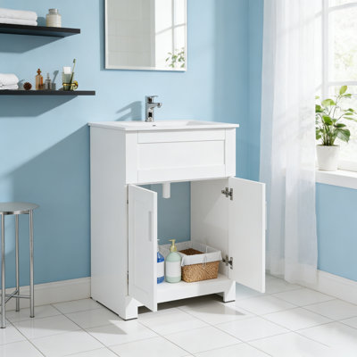 Ensemble de meuble-lavabo pour salle de bain 24 po, blanc
