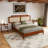 Bme Neil Bed Frame with Rubber Wood and Rattan Headboard – Japanese Elegant Minimalist Design, Sturdy Construction, Easy Assembly – Queen, Milk Chocolate-840751791-840751790