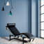 Chaise longue de style moderne Mid-Century LC-4 | Noir | Cuir véritable