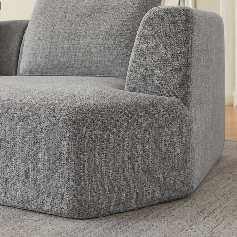 Canapé modulaire surdimensionné compressé de 103 po de largeur et sans assemblage, Gris